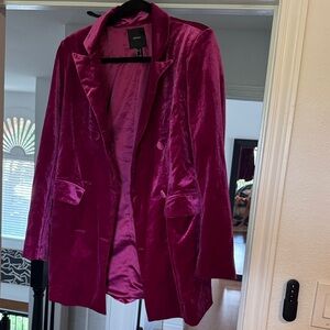 Forever 21 Fuchsia Velvet Blazer